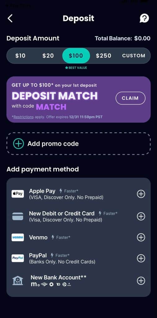 Step 3: Deposit