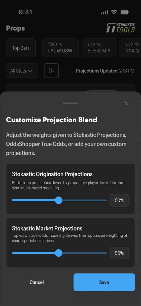 Customize Projection Blend sheet in Stokastic Props