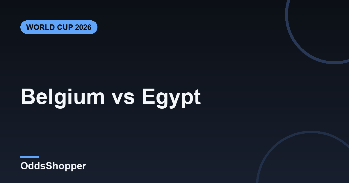 Belgium vs Egypt: World Cup 2026 Odds & Prediction