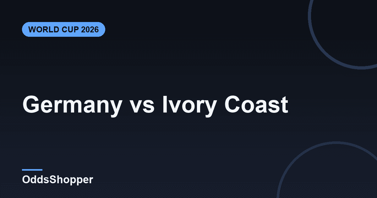 Germany vs Ivory Coast: World Cup 2026 Odds