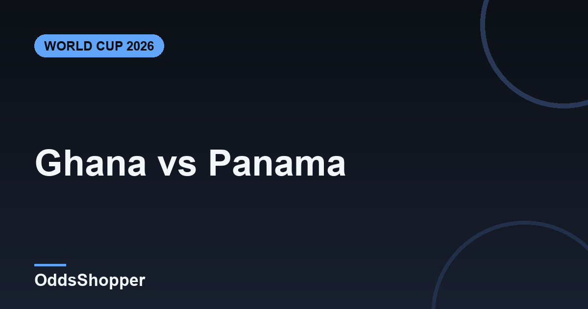 Ghana vs Panama: World Cup 2026 Odds & Prediction