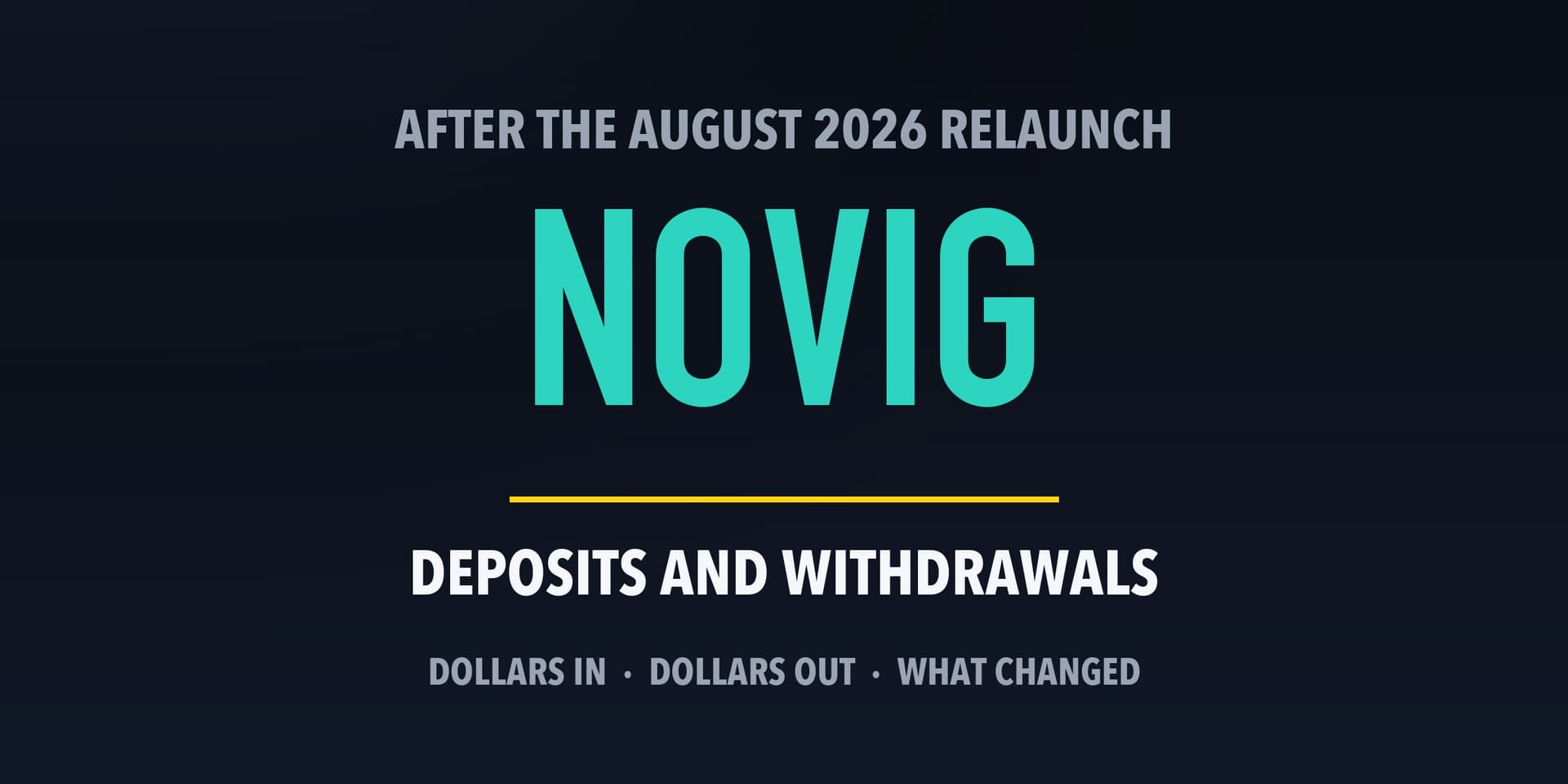 NoVig Deposits And Withdrawals After The August 2026 Relaunch