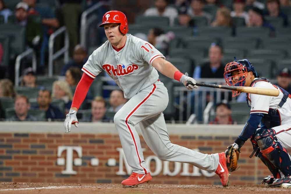The Phillies World Series odds immediately took a hit after Rhys Hoskins went down with a knee injury during a Spring Training game Thursday