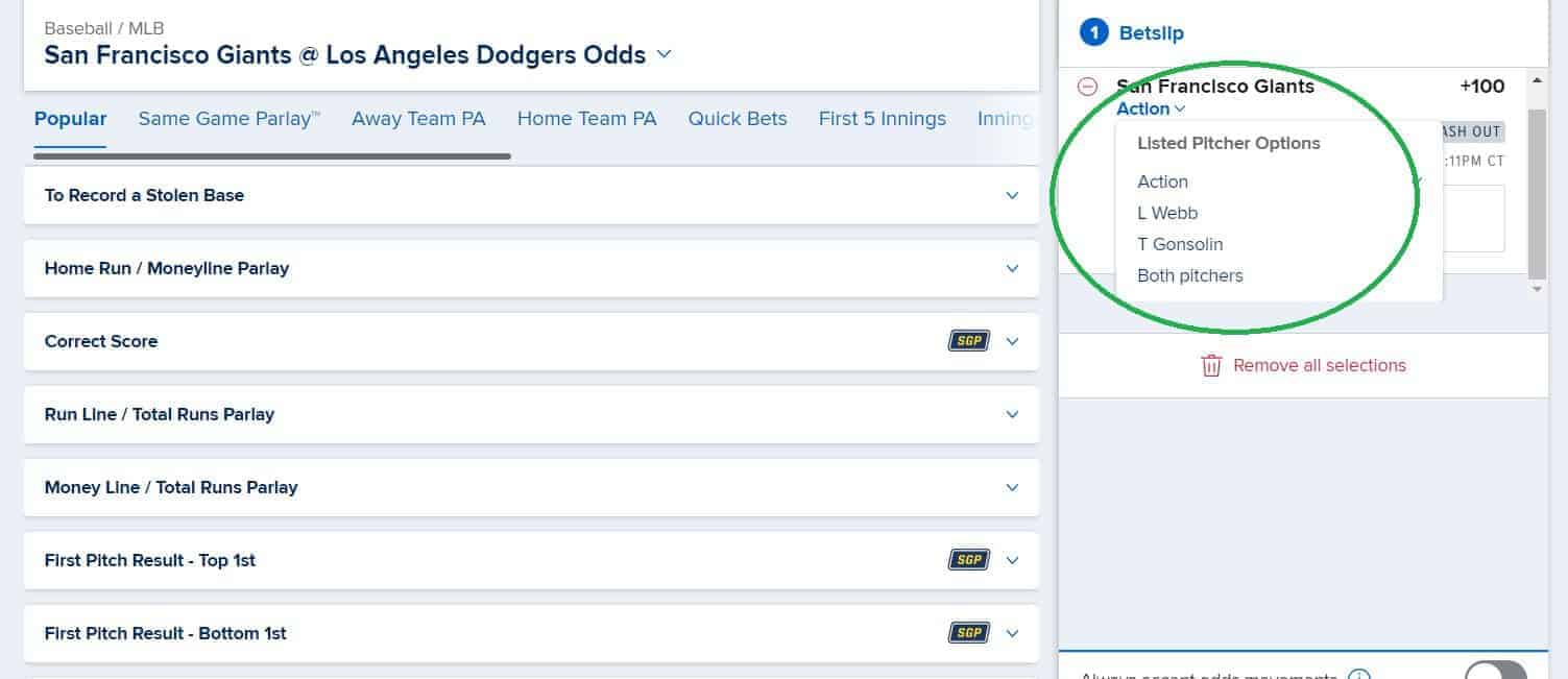 Starting pitcher matchups are key to baseball betting, but what happens to your MLB bet if the listed pitchers change or get scratched?