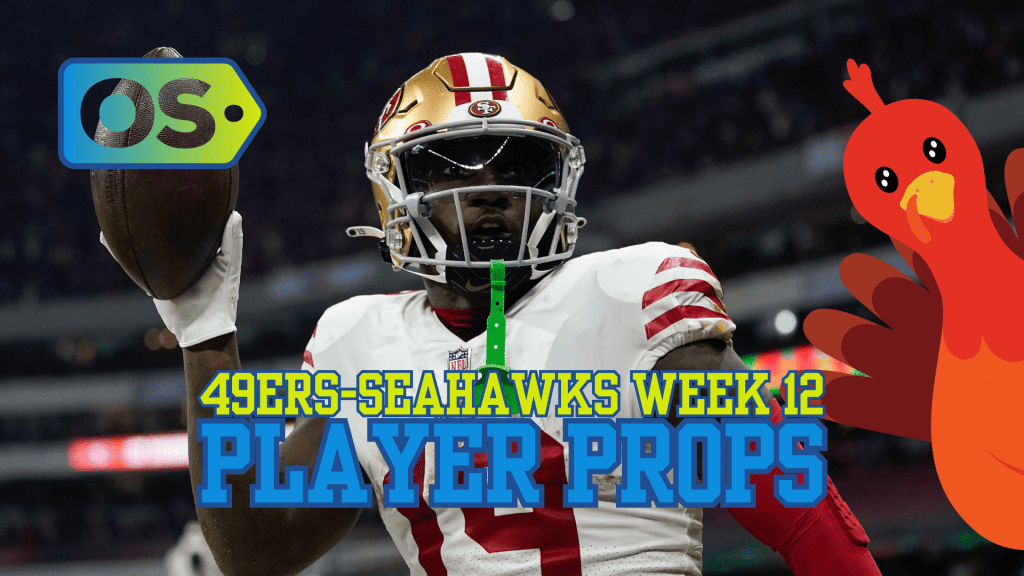The best 49ers-Seahawks player prop picks and anytime touchdown scorer bets for Thanksgiving includes a bet on Deebo Samuel...